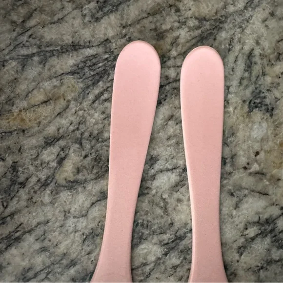 Anthropologie Pink and Yellow Salad Servers - Picture 6 of 7